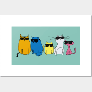 Cool Cats with Sunglasses Posters and Art